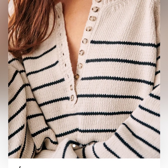 Sézane cotton stripe cotton sweater - Picture 7 of 7